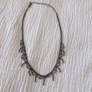💎 Vintage 💎 Blue Rhinestone and Silver Necklace